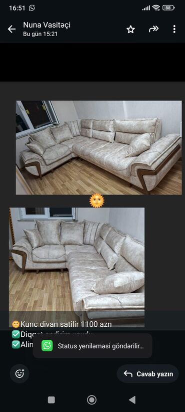 Uşaq və gənc otağı üçün dəstlər: Künc divan, İşlənmiş, Çatdırılma yoxdur