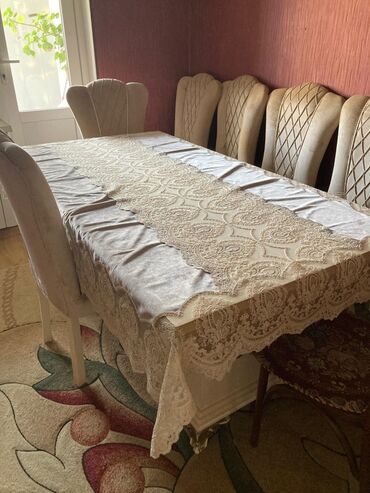 Для гостиной, Нераскладной, Прямоугольный стол, 8 стульев