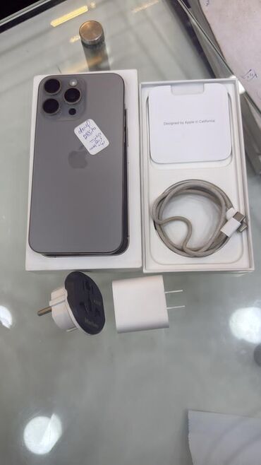 Apple iPhone: IPhone 15 Pro Max, Б/у, 256 ГБ, Black Titanium, Кабель, Коробка, 100 %