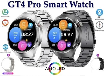 Ručni satovi: GT4 Pro Smart Watch GPS, NFC, ECG+PPG, BT Poziv Boje satova: Crna