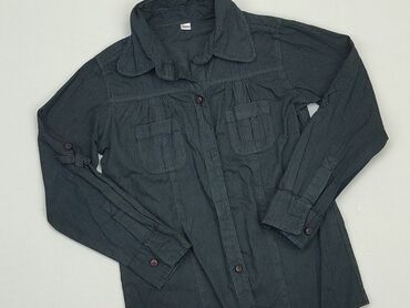 bluzka czarna koronka dlugi rękaw: Koszula 5-6 lat, stan - Dobry, wzór - W paski, kolor - Czarny