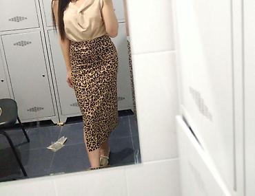 Ətəklər: Leopar naxışlı qələm ətək - Model: dar kəsimli, beldən oturan qələm — 1