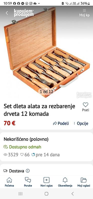 drvene merdevine ikea: Set dleta za rezbarenje drveta – 12 komada u drvenoj kutiji - Komplet — 1