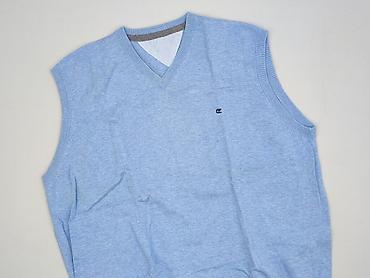 bluza softshell decathlon: Męska kamizelka/sweter bez rękawów z dekoltem V - Kolor: jasny błękit — 1