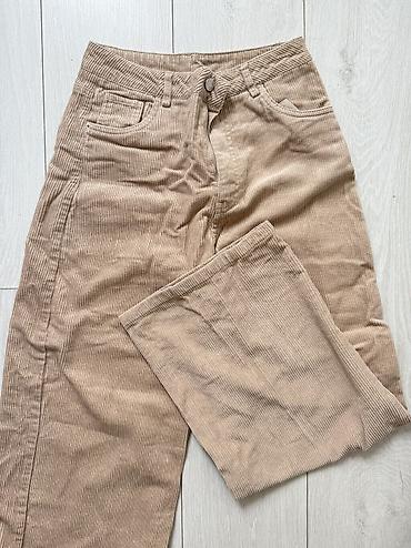 nike tech flecce: Бежевые вельветовые baggy Свободный крой, плотный вельвет, тёплый — 1