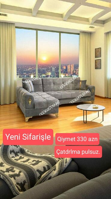 Sifarişlə divanlar: Künc divan, Qonaq otağı üçün, Parça, Bazalı, Açılan, Kitab — 3