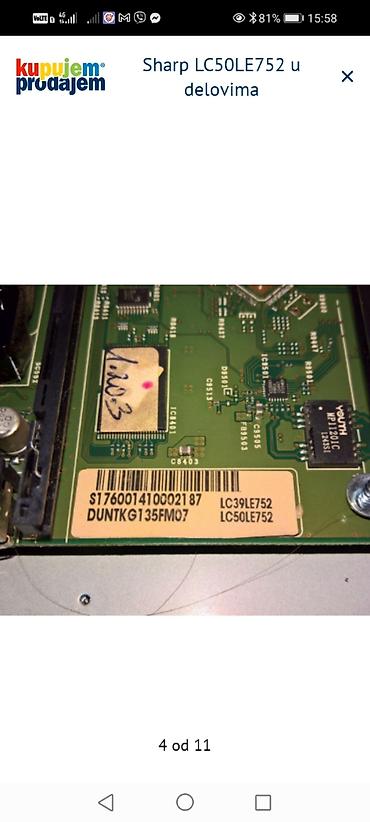 Televizori: Sharp LC50LE752 – delovi Dostupni originalni delovi sa modela: - Main — 5