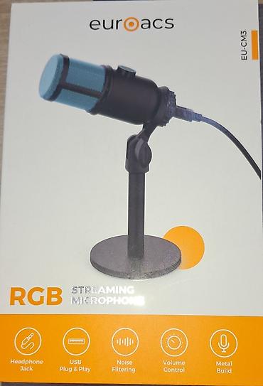 suur mikrofon: Euroacs EU-CM3 RGB Streaming Mikrofon - Tip: Kondensator, kardioid — 1
