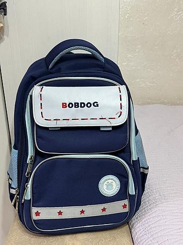 smart folio: Школьный рюкзак BOBDOG, темно‑синий с голубыми вставками. - — 1