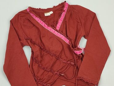 czerwona satynowa bluzka: Bluzka, 5-6 lat, 110-116 cm, stan - Dobry