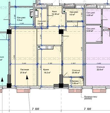 platinum park: 2 комнаты, 89 м², Асанбай мкр Элитка, 20 этаж, ПСО (под самоотделку) — 2