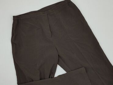 brązowa zamszowa spódnice: Spodnie materiałowe, 3XL, stan - Idealny