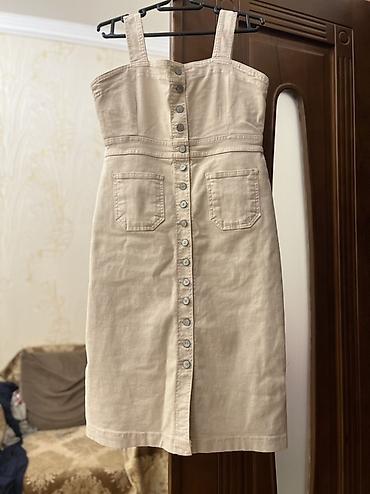 jeans: Bej rəngli daş yuma effektli sarafan/kimono tipli don - Model: qalın — 1