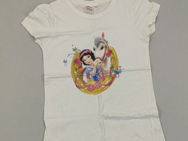 białe koszule dziewczęce: Футболка, Disney, 8 р., 122-128 см, стан - Хороший
