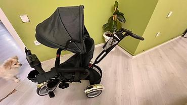 Velosipedlər: Uşaq üçün 3 təkərli velosiped-araba (trike) - Rəng: qara, metalik — 2