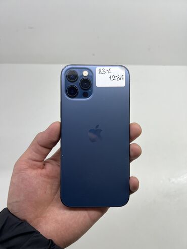 айфон кыргызстан: IPhone 12 Pro, Б/у, 128 ГБ, Pacific Blue, Защитное стекло, Чехол, 83 %