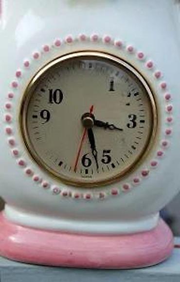 Satovi za kuću: Vtg Kaminski ukrasni keramički sat u obliku čajnika 26 cm!. Ispravan — 9