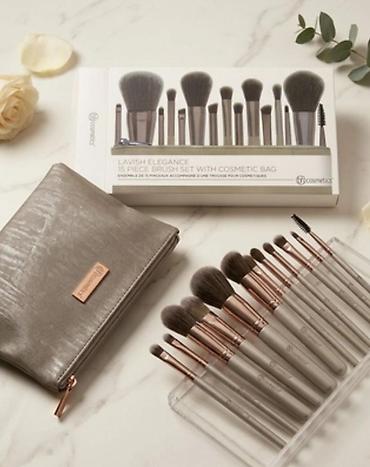 qaş üçün gel: BH Cosmetics “Lavish Elegance” 15 Parçalı Makiyaj Fırça Dəsti + — 1
