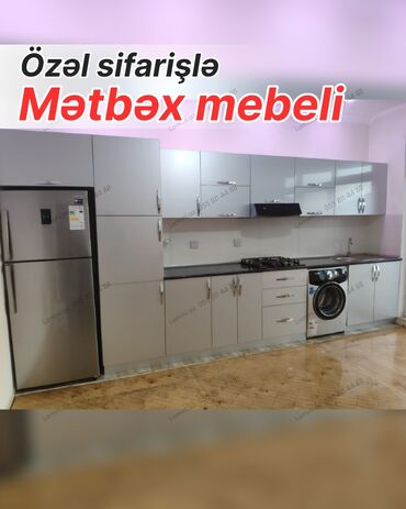 кухонная мебель на заказ в баку цены: Özəl sifarişlə mətbəx mebeli - Ölçülərə uyğun layihələndirmə: düz