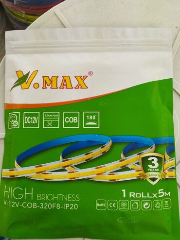 шифер цена в азербайджане: V.MAX markalı, yüksək parlaqlıqlı, 5 metrlik COB LED lent. DC12V ilə