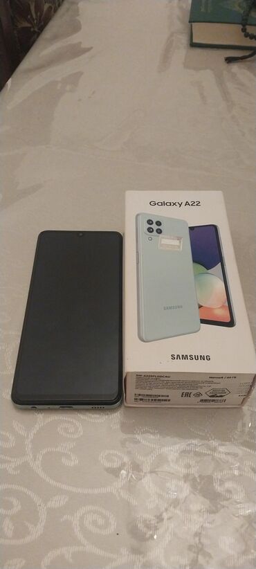 samsung корейская копия: Samsung Galaxy A22, 64 ГБ, цвет - Белый, Сенсорный, Отпечаток пальца, Две SIM карты