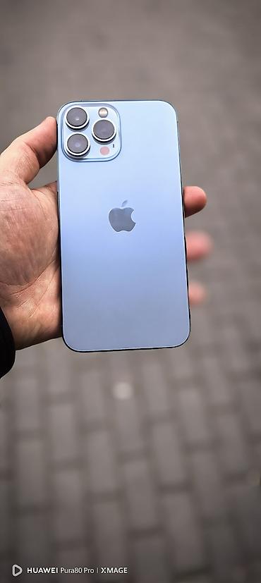 balaca iphone: IPhone 13 Pro Max, 128 GB, Sierra Blue, Face ID, Zəmanət, Sənədlərlə — 1