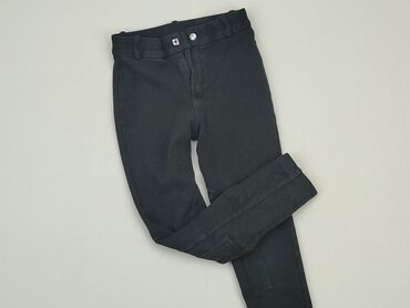czarne spodnie z wysokim stanem materiałowe: Spodnie materiałowe, Decathlon, 10 lat, 140, stan - Dobry