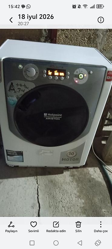 8 gb ram: Hotpoint-Ariston AQUALTIS önyükləməli paltaryuyan maşın - Yük həcmi — 1