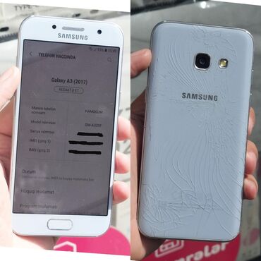 ikinci el telefonlar: Samsung Galaxy A3 2017, 16 GB, rəng - Göy, Düyməli, Sensor, Barmaq izi