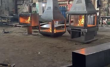 seyf kassa: Metal və şüşə kombinasiyalı odun sobası/kaminlər - Müxtəlif model və — 1