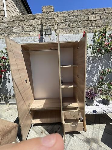 plastik dolab: Güzgülü paltar dolabı - Material: açıq palıd rəngində laminat/LDSP - — 3