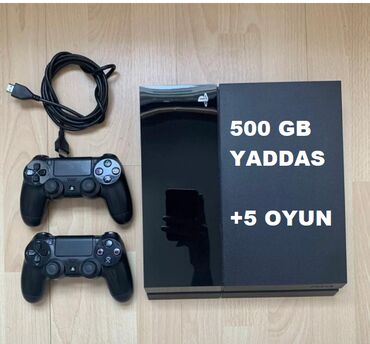 marshall 4: Playstation 4 500 gb yaddas + 5 oyun uzerinde 2 yeni pult Magazadan