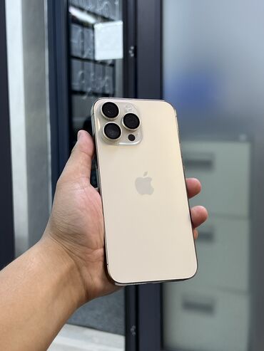 компьютер айфон: IPhone 14 Pro Max, Б/у, 128 ГБ, Золотой, Зарядное устройство, Защитное стекло, Чехол, 86 %