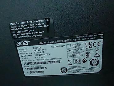 asus rog srtix: Acer EK241YP0Bİ 144 Hz Series 23.8" (60 sm) HDMİ və VGA Full HD — 4