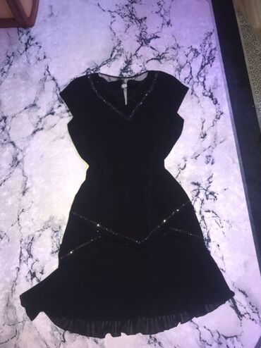 вечернее черное платья: XXL, цвет - Черный