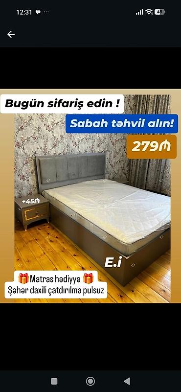 tum: Məhsul: Yumşaq başlıqlı iki nəfərlik çarpayı + matrass hədiyyə - — 1