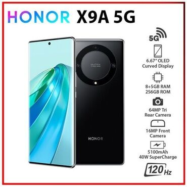 Honor: Honor X9a, 256 GB, Barmaq izi, İki sim kartlı, Face ID