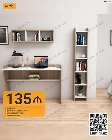 Sifarişlə mebel: Düz masa, Stulsuz, Polkalı, Siyirməsiz, Sadə laminat — 1