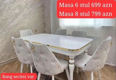 Masa və oturacaq dəstləri: Qonaq otağı üçün, Yeni, 6 stul