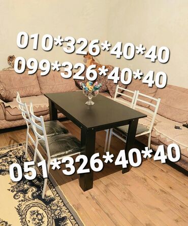 Masa və oturacaq dəstləri: Qonaq otağı üçün, Yeni, Dördbucaq masa, 4 stul -da lalafo.az — 20 Masa və oturacaq dəstləri: Qonaq otağı üçün, Yeni, Dördbucaq masa, 4 stul — 20