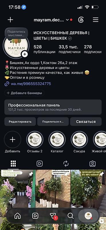 Декоративные цветы: Instagram:Mayram.decor.kg Искусственные растения в кашпо для дома — 13