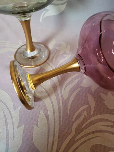 Čaše: Case nove,vintaz za dvoje za poslastice. Case u dve boje,komplet — 13