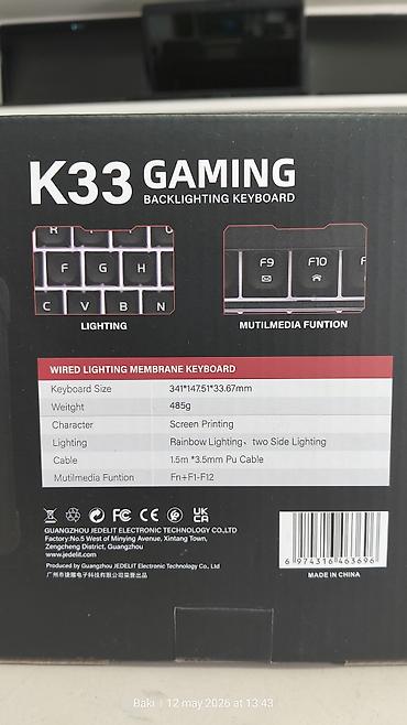 keyboard: Klavyatura işıqlı. Usb ilə. Yenidir. Rayonlara Avtovağzal ilə — 2