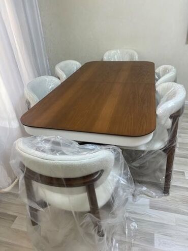 Divanlar: Qonaq otağı üçün, Yeni, Kvadrat masa, 6 stul