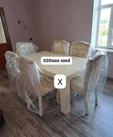 sdullar: Yemək otağı dəsti - 1 ədəd düzbucaqlı masa - 6 ədəd yumşaq, hündür — 1