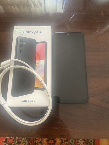 Samsung: Samsung Galaxy A14, rəng - Qara, Zəmanət, Barmaq izi, Face ID