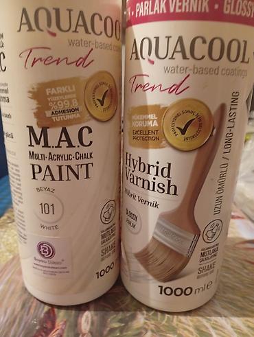 divar ucun sulu boya: AQUACOOL Trend su əsaslı örtüklər dəsti 1) M.A.C Paint – — 1