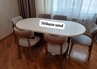 Masa və oturacaq dəstləri: Yemək dəsti seçimləri - Klassik dizaynlı, oyma detallı süfrə və 6 — 4