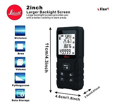 nemački ručni alat: Lazerni daljinomer Laicell - Ekran: 2" LCD sa pozadinskim — 1