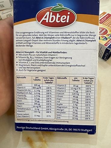 vitamin tabletkalar: Abtei A–Z Komplett Langzeit-Multivitamine – 40 depo-tabletka Məhsul — 2